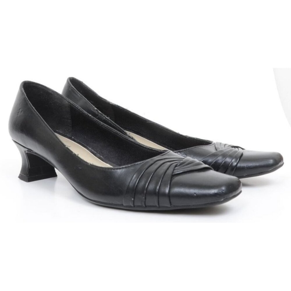 Easy Street Kitten Heel Women's 10 Black Classic Pumps Square Toe Office Career